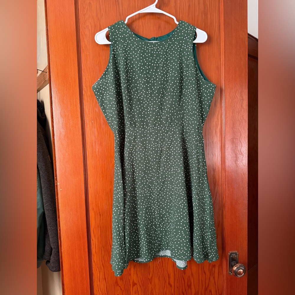 Green Polka Dot Sleeveless Dress